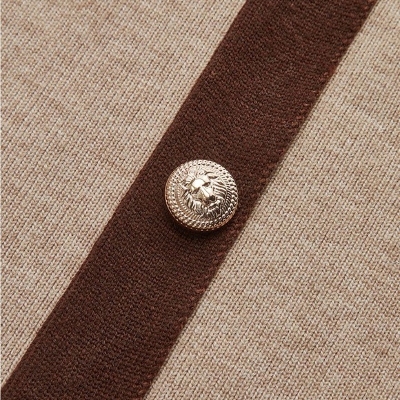 Commense Knit Tan and Brown Women's Skirt and sweater set - Picture 7 of 7